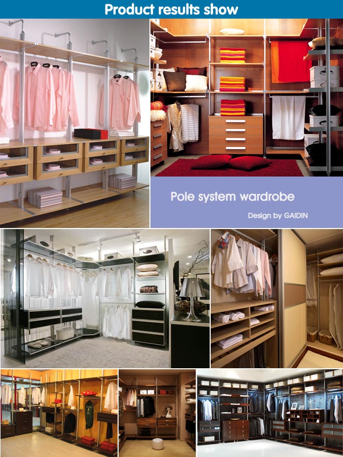 online shopping China supplier aluminum pole system custom made bedroom furniture walk in wardrobe