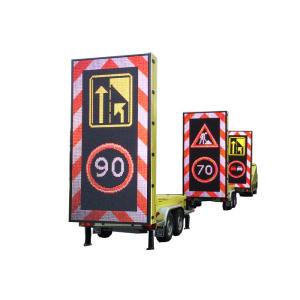 Quality Outdoor EN12966 Trailer Mounted VMS Solar Powered Stop Traffic Sign wholesale