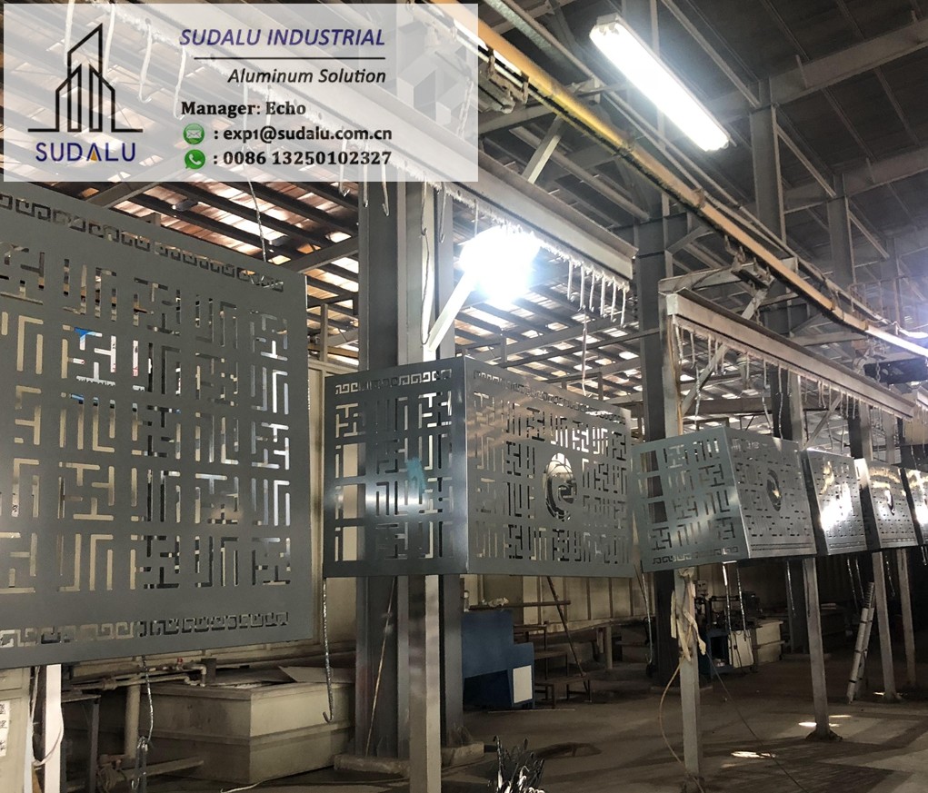SUDALU Aluminum CNC Curvel Cut Air Condition Decorative Panel Aluminum Perforated Panel