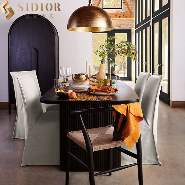 Northern Rectangular Birch Plywood Dining Table Black 220cm Length