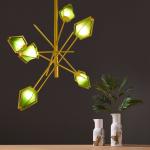 Modern LED Spiral Gold LED Pendant Light Lighting Green living room chandelier