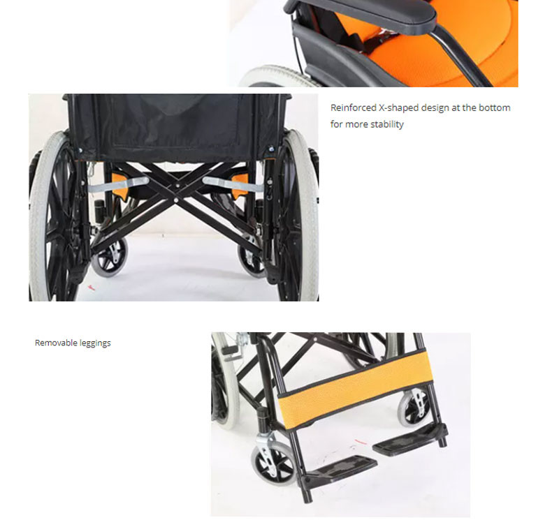 Steel Medical Transport Wheelchair Folding Basic Manual Wheelchair For Patient CE Approved