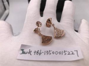 Quality full Diamonds earrings in 18 kt pink gold or yellow gold wholesale
