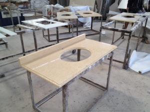 Quality Restroom / Bath Prefabricated Vanity Tops , Natural Marble Slab Countertop wholesale