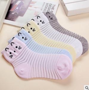 Quality Custom logo, design popular babes cute cat printed cotton socks wholesale