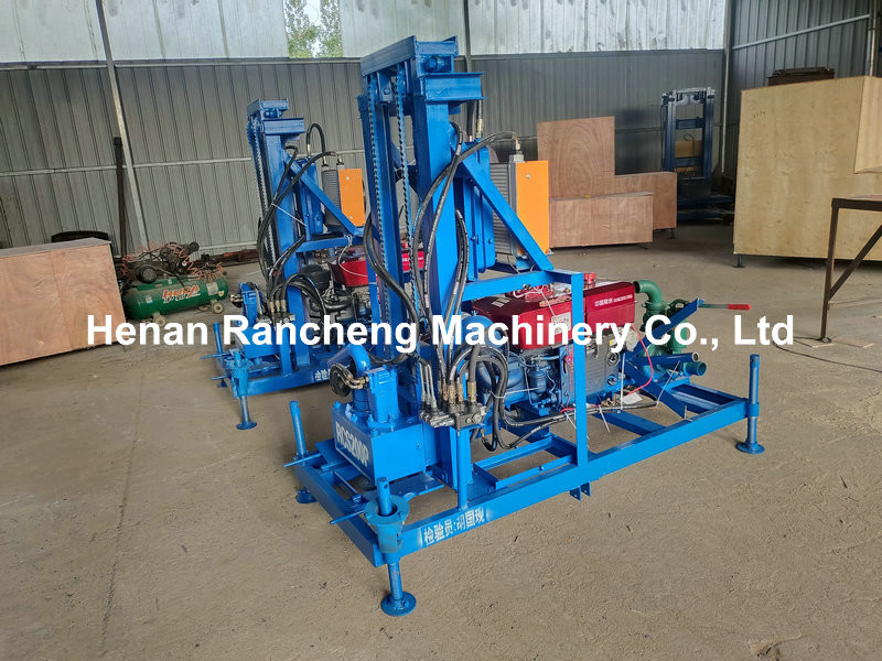 150m Depth Portable Well Drilling Rig 22Hp / 16.2Kw Diesel Motor Power