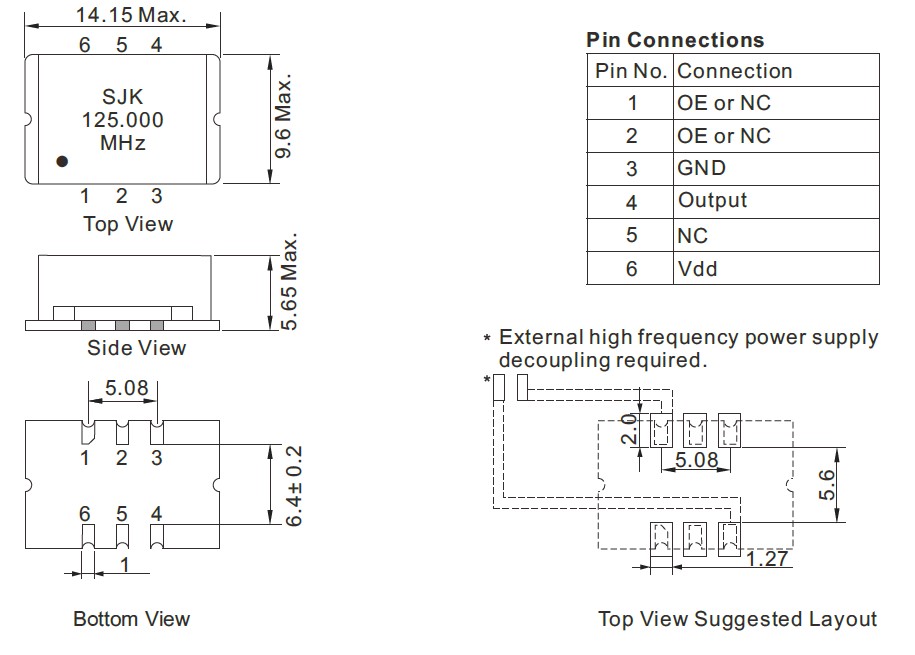 SMD1490-Crystal-Oscillator-Dimension