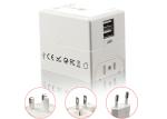UK US AU EU Power Plug Travel Adapter For Business 2400mA 5V DC 6A Max White