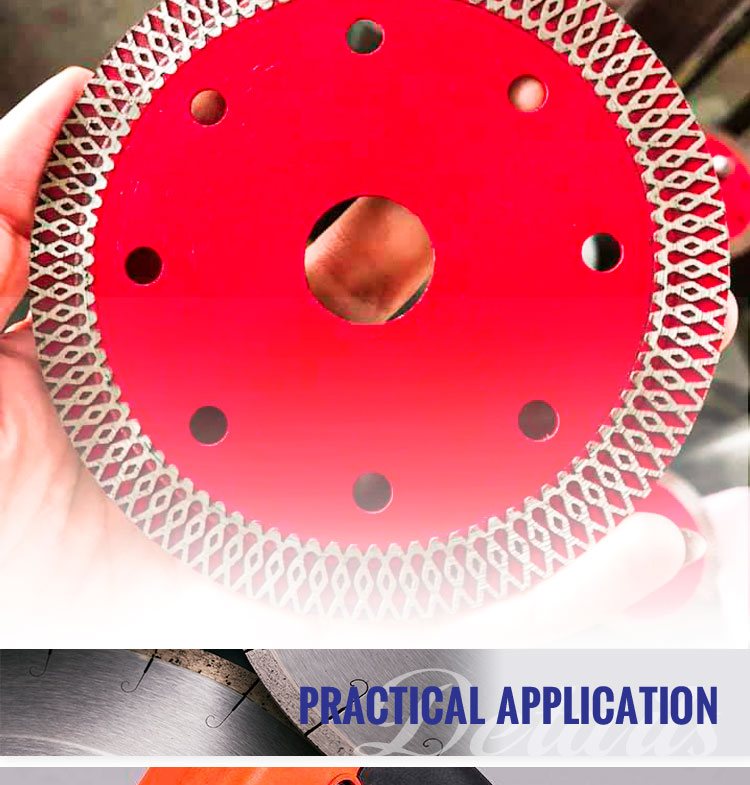 140 Teeths Silent Mesh Diamond Circular Saw Blade for Ceramic/Porcelain/Dekton Cutting