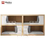 Youth-Friendly Twin Steel and Wood Bunk Bed for Dormitory or Loft Apartment
