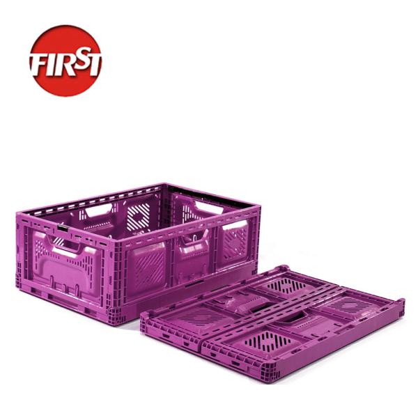 600x400x180mm Collapsible Plastic Storage Crate Reusable Packaging Foldable
