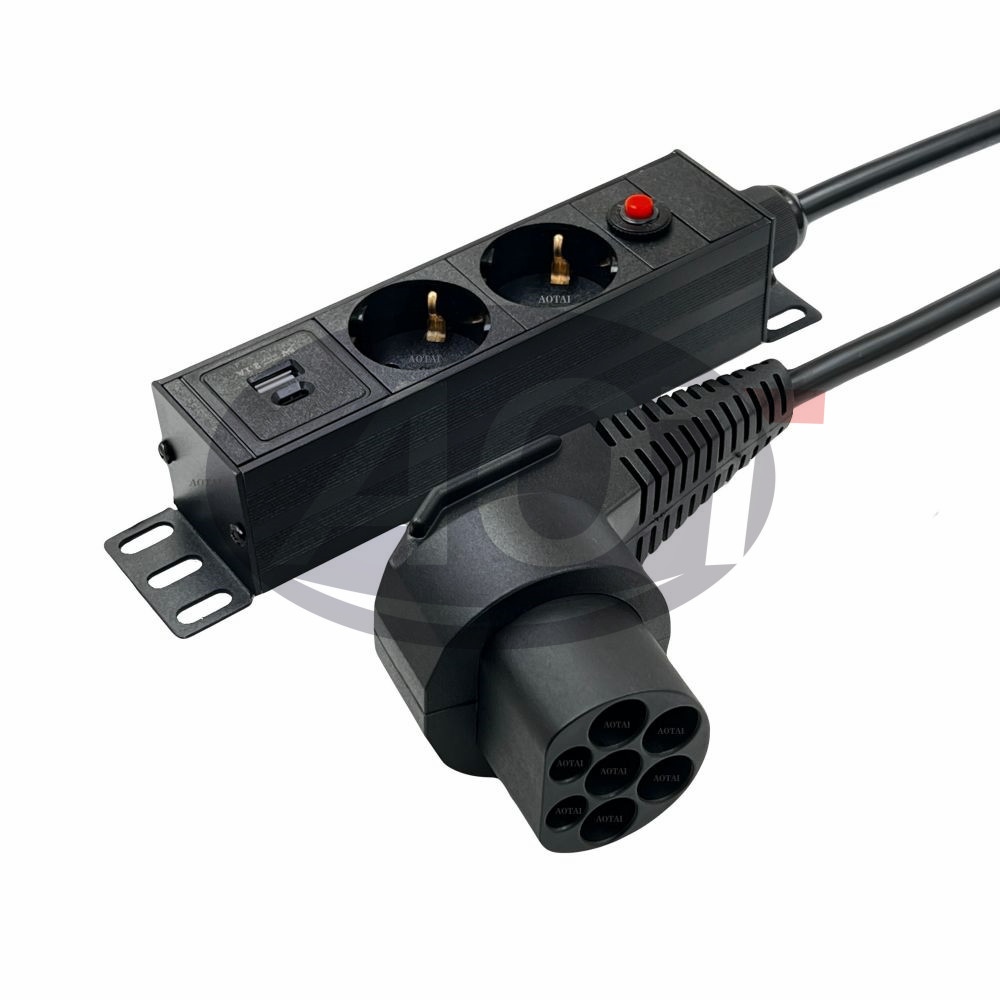 16 Amps AOTAI Type2 to Schuko Electrical Car Type 2 Charging Cable and Performance for Euro Socket 220V Outlet