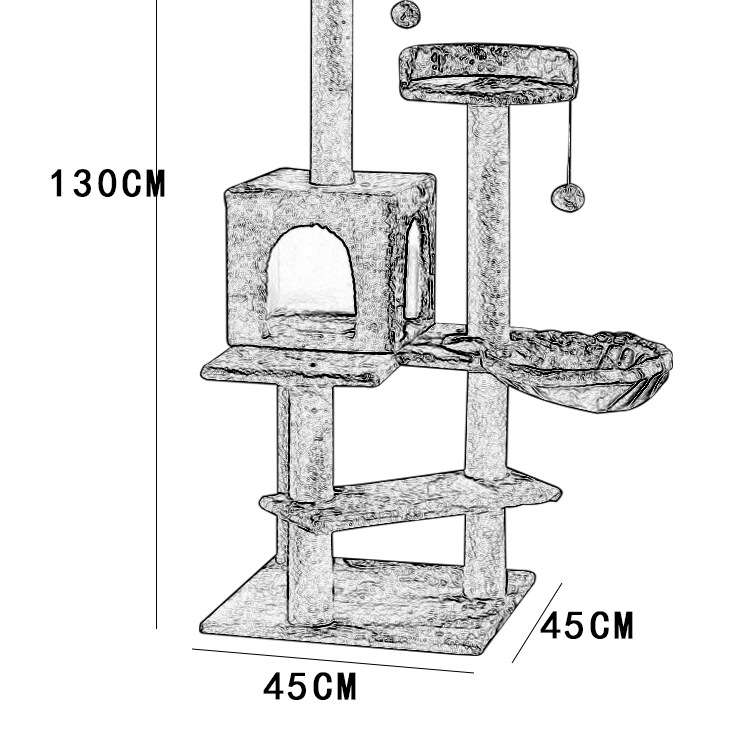 Big Cat Tree Scratch Post Original Design Faux Fur Rope with ParticleboardLogo Customized Logo