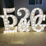 Acrylic Stainless Steel Light Up Marquee Letter Sign Numbers With Bulbs
