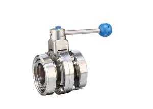 Quality Sanitary Stainless Steel Welded Butterfly Valve Female Thread Connection wholesale