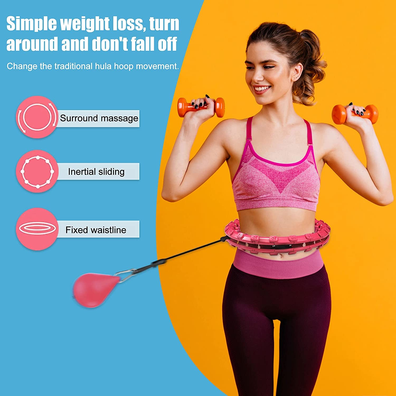 19 Knots Adjustable Weighted Hula Hoop Fat Burning ROHS Approved