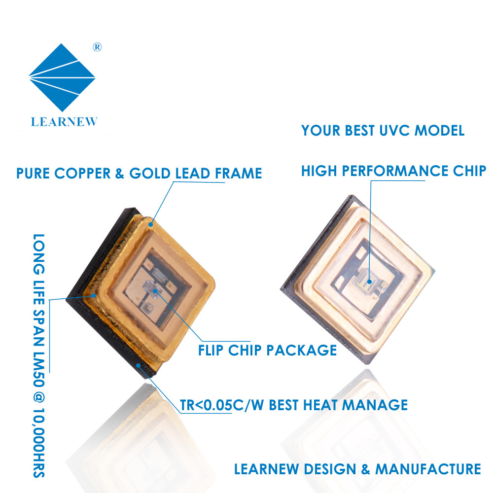3535 Type UVC LED CHIP 5-7V 0.5W 1W 3W 10W Uv Led 250-280nm 100mA