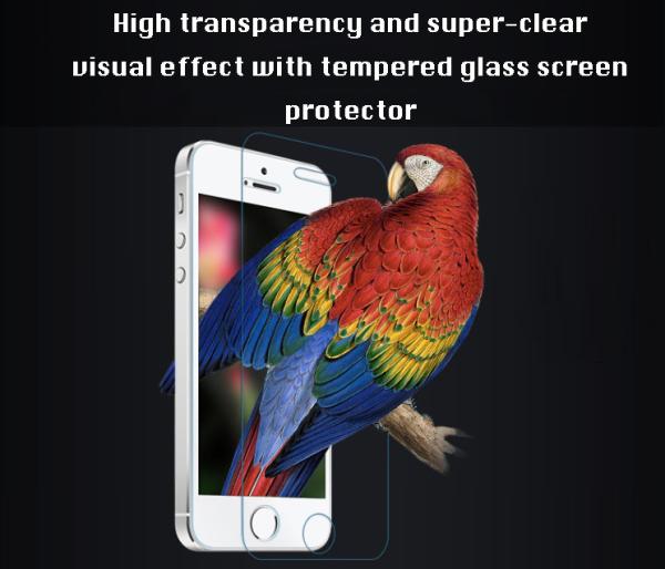 Anti-UV for Cell Iphone 4S Clear Full Size Tempered Glass Screen Protector in