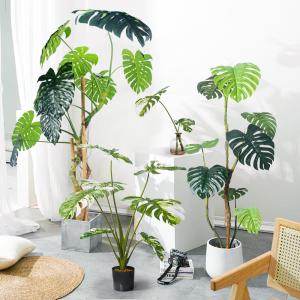 Quality Artificial green monstera home deco hotel office potted tree wholesale