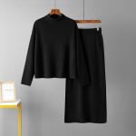 Free Size Ladies Top long sleeve and skirt sweater Knitted Casual Style Perfect
