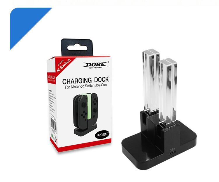 5V 1A 4 In 1 Charging Stand , Nintendo Switch Charger Station Joy Con Controllers