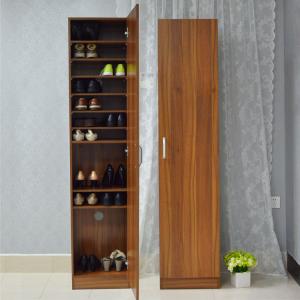 Quality Multi Layer 20 pairs Brown Removable Mirrored Shoe Cabinet wholesale