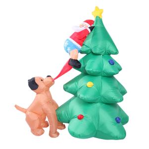 Quality Outdoor Holiday Decoration Inflatable Tree with Dog display for Family Party wholesale