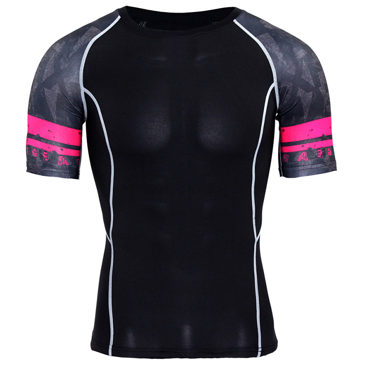 Military Long Sleeve Rash Guard Environmental Friendly Material Flatlock Stitching