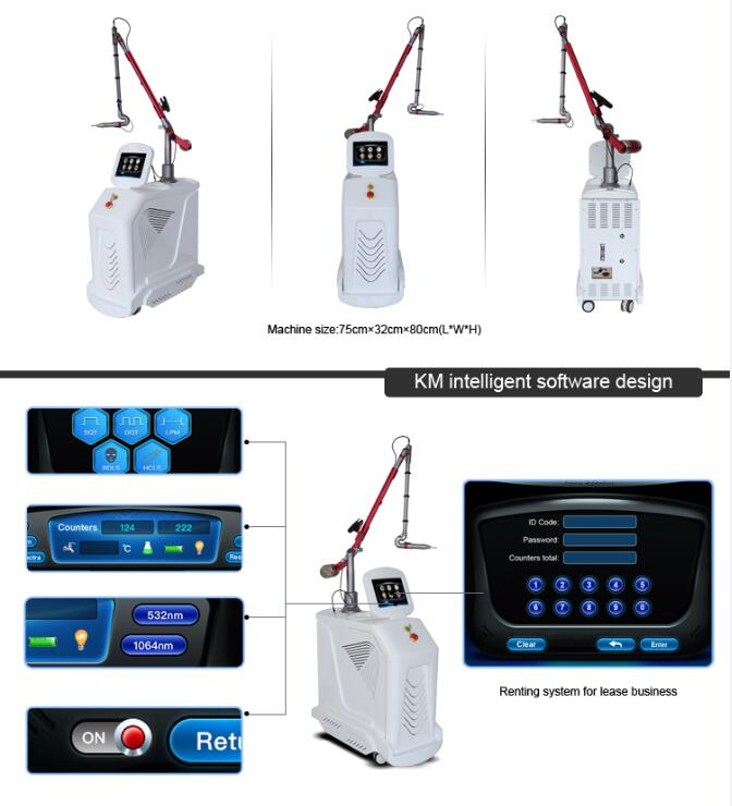 1064nm 532nm 755nm Picosecond Laser Machine Tattoo Removal / Hair Removal