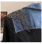 Winter Waterproof Mesh Jacket Denim Detachable Half Ladies Sheath Top Blazers