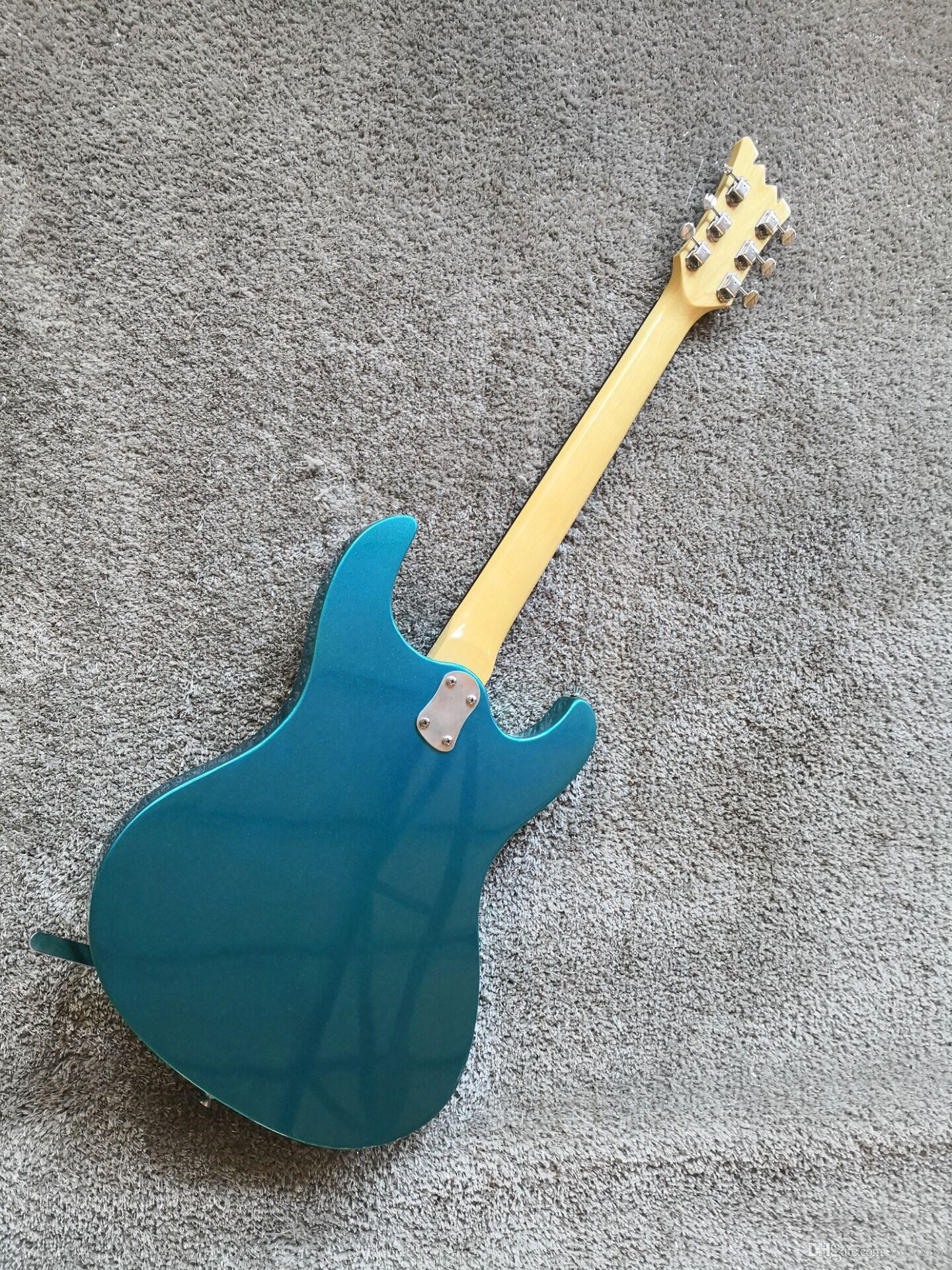 Custom Mosrite Ventures Model Electric Guitar Blue Big B500 Tremolo Bridge Chinese Guitar