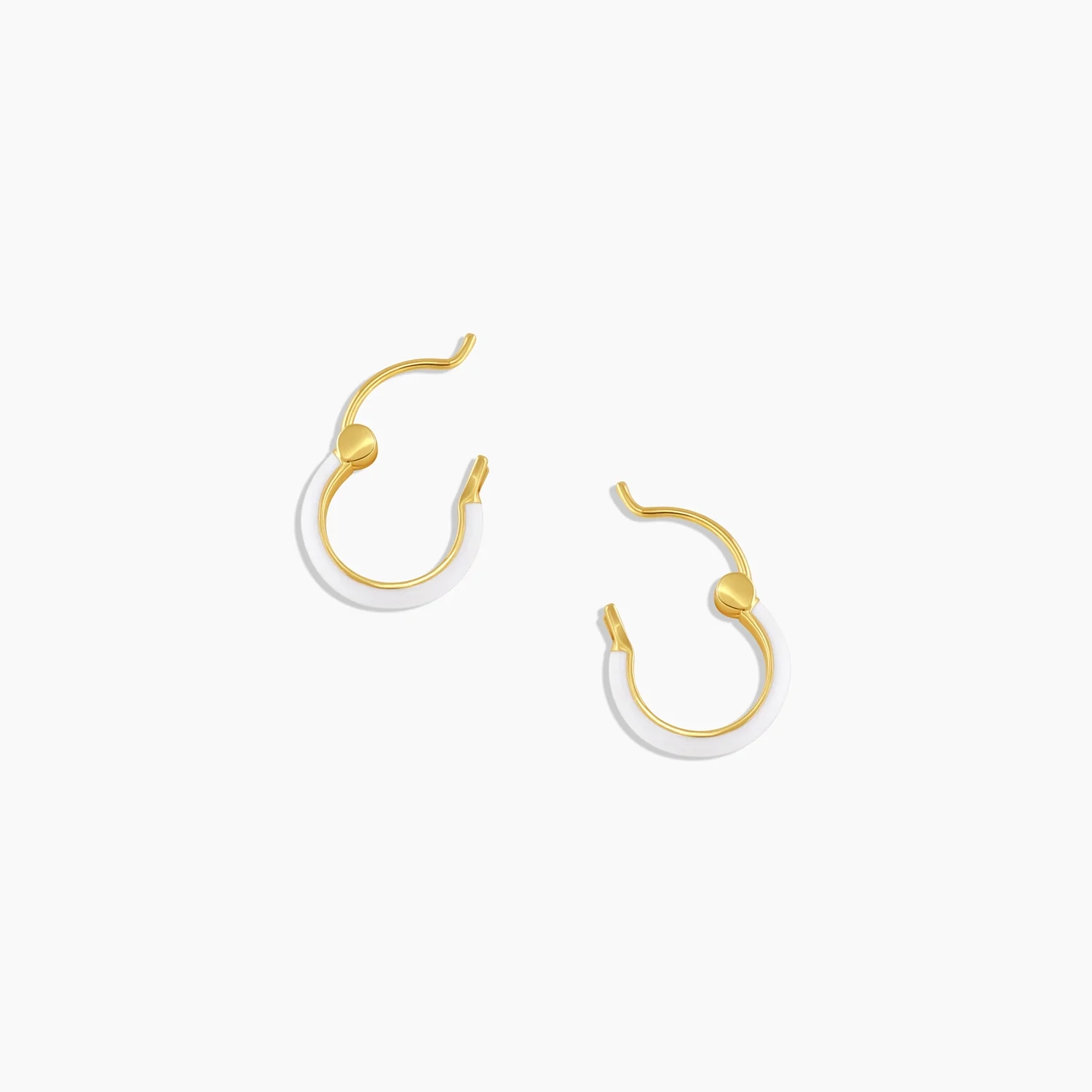 Colored 925 Sterling Silver Hoop Earrings 18K Gold Stacking Hoop Earrings