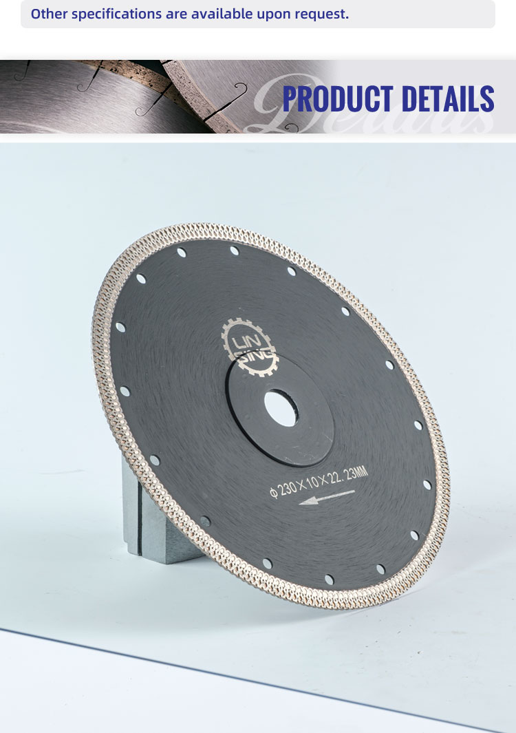 140 Teeths Silent Mesh Diamond Circular Saw Blade for Ceramic/Porcelain/Dekton Cutting