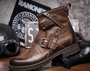 Quality Genuine Leather British Retro Mens Martin Boots / Trendy Chelsea Boots wholesale