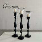 Chic design gold metal 3 pcs set single candlestick holder for event top