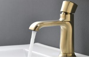 Quality Golden Brass Hotel SUS Brushed Brass Bathroom Faucet wholesale