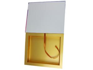 Quality Book Shape Structure Gold Color Cardboard Material Moon Cake Food Packing Paper Box Printing with Gold Ribbon wholesale