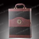 Leather Cardboard Wine Bottle Packaging Boxes , Frosting Bottle Gift Packaging