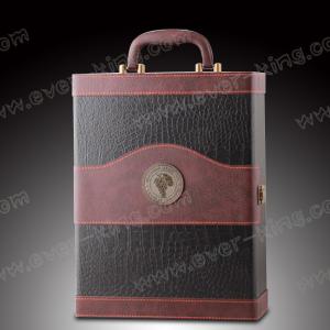 Quality Leather Cardboard Wine Bottle Packaging Boxes , Frosting Bottle Gift Packaging wholesale