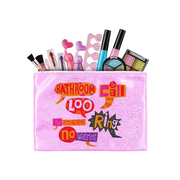 Double-Sided Printing Colorful Glittery Sublimation Cosmetic Bag DIY Personalized Bag For Sublimation Printing