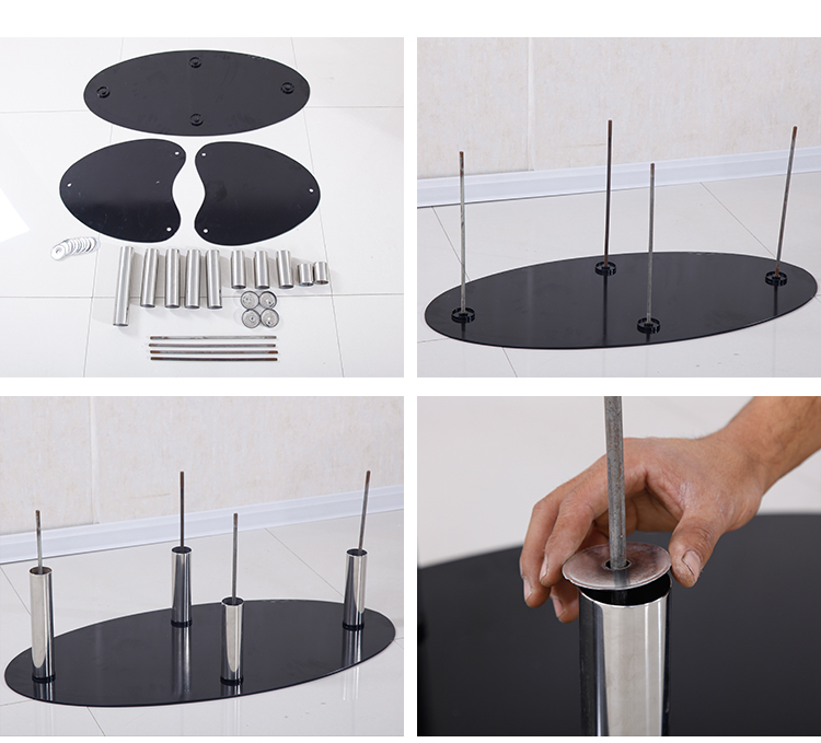 Practical Center Coffee Table , Multi Purpose Oval Center Table