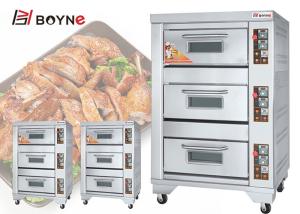 Quality 220v Gas Industrial Baking Oven Stainless Steel Three Layer Three Tray wholesale