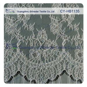 Quality Little Guipure Flower Chantilly Lace Bridal Gown , Scalloped Lace Trim wholesale