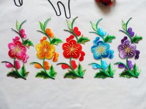 Quality Apparel Accessories Red Rose Embroidery Lace Applique Hot Fix Motif wholesale