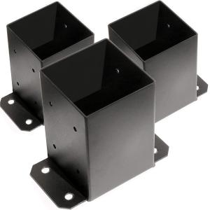 Quality Inner Size 3.6&quot;x3.6&quot; Post Base Brackets Heavy Duty Powder-Coated Post Anchor Matte Black Wood Post Brackets wholesale
