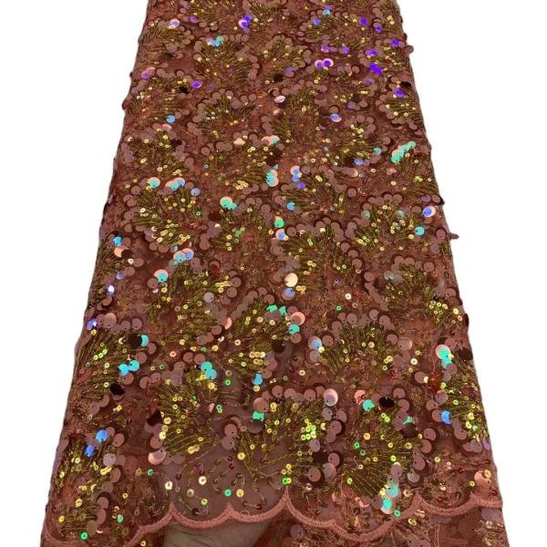 Hot selling 2023 tulle lace fabric african lace nigerian sequins lace french