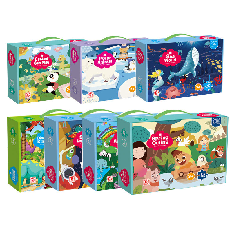 Children Present Zigzag Paper Jigsaw Puzzle 1.8mm Thickness