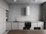 Modern Plywood Kitchen Cupboard Set HPL Fireproof Solid Wood Cabinet