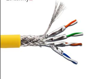 Quality PVC Jacket Ethernet Cat7 Lan Cable HDPE Insulation Bare Copper wholesale