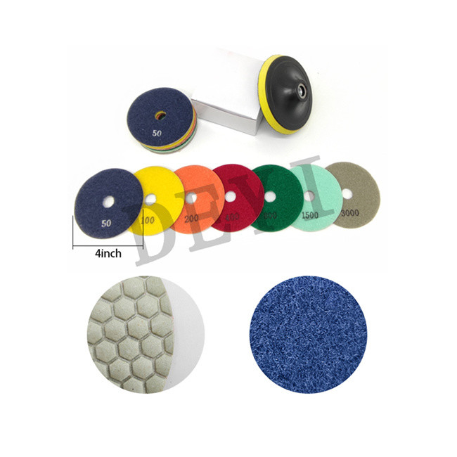 CE Flexible Dry Polishing Pads For Granite Marble 100mm